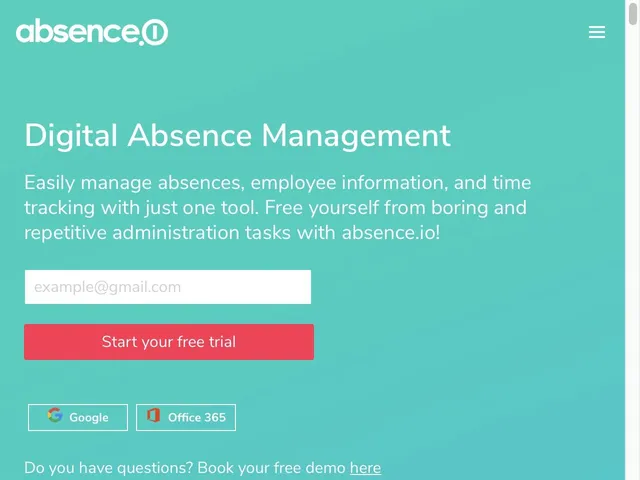 Absence.io Screenshot