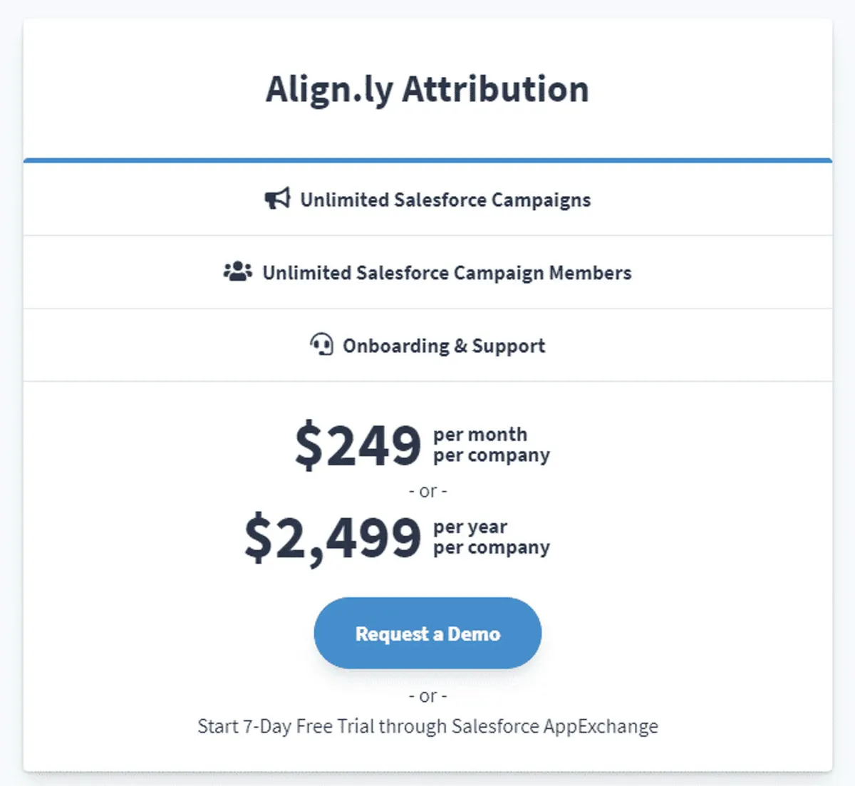 Align.ly Attribution Pricing Plan