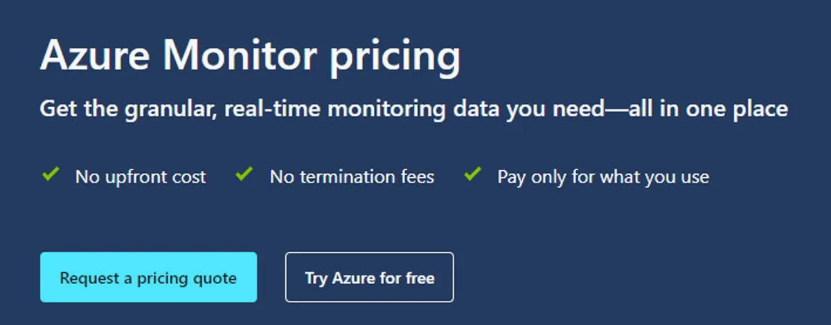 Microsoft Azure Monitor Pricing Plan