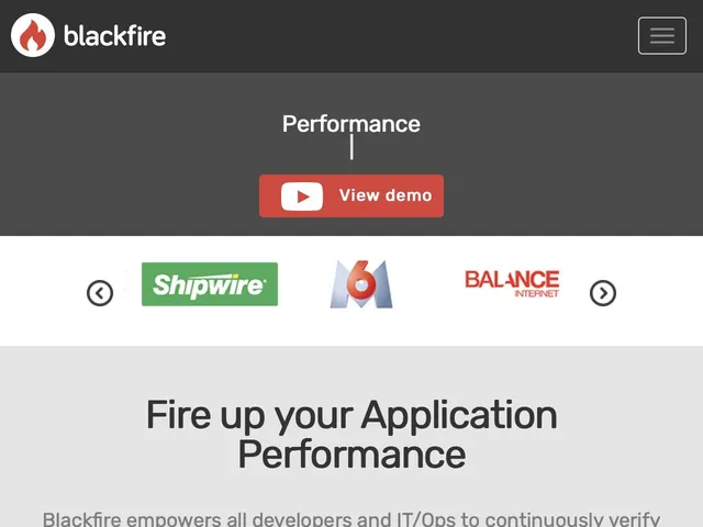 Blackfire.io Screenshot