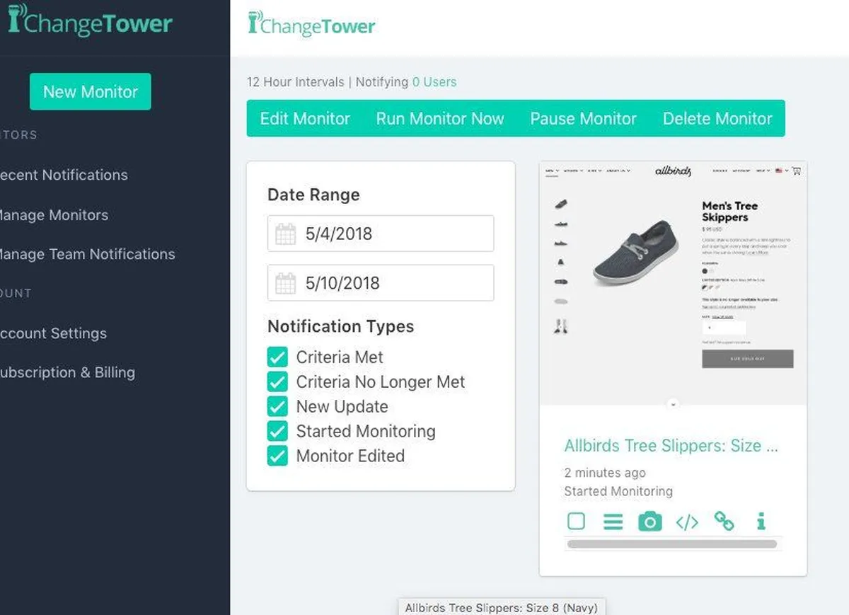 ChangeTower Features