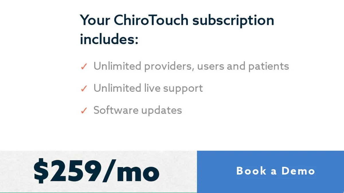 Chirotouch Pricing Plan