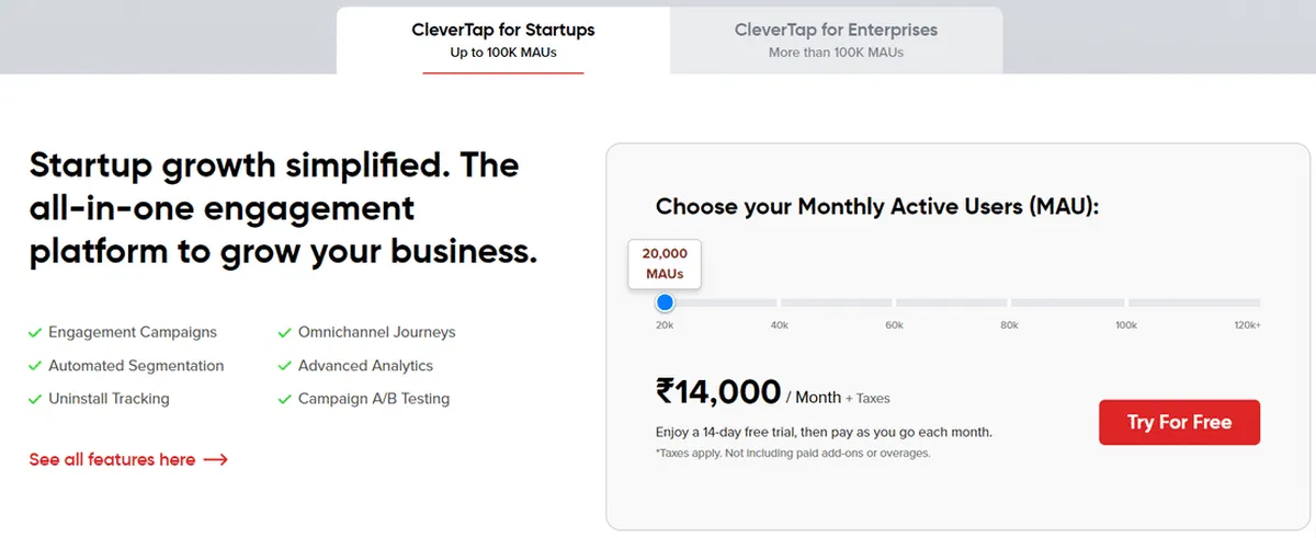 CleverTap Pricing Plan