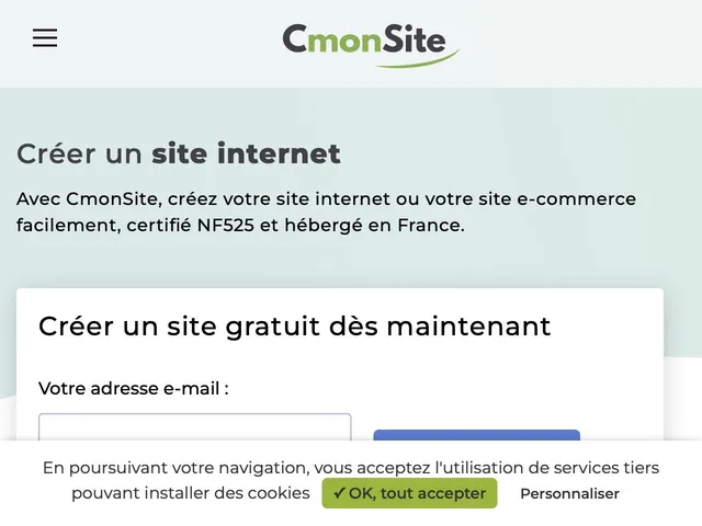 Cmonsite.fr Screenshot