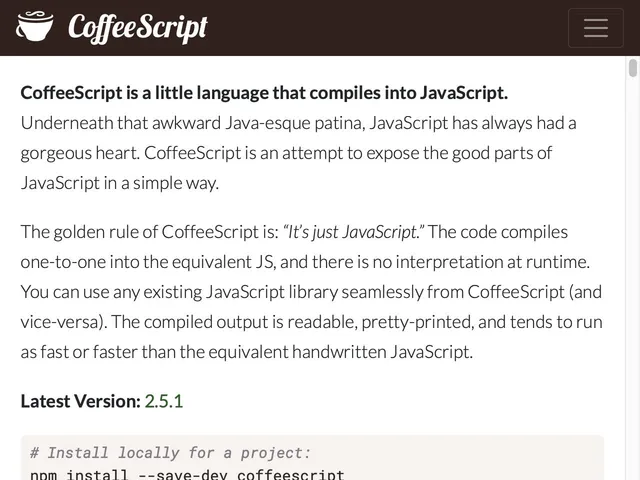 CoffeeScript Screenshot