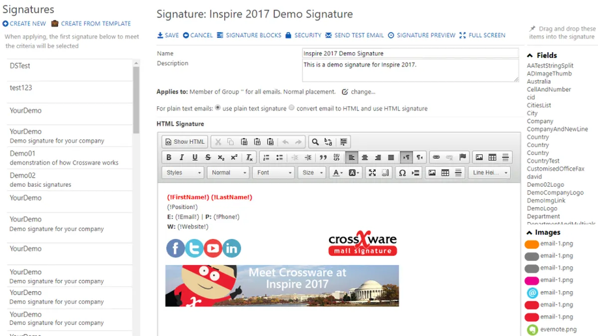 Crossware Mail Signature Screenshot