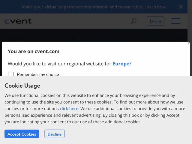 Cvent Event Management Screenshot