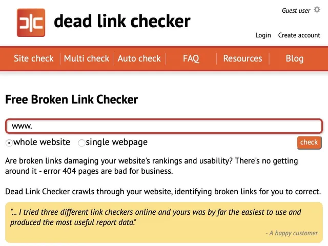 Dead Link Checker Screenshot