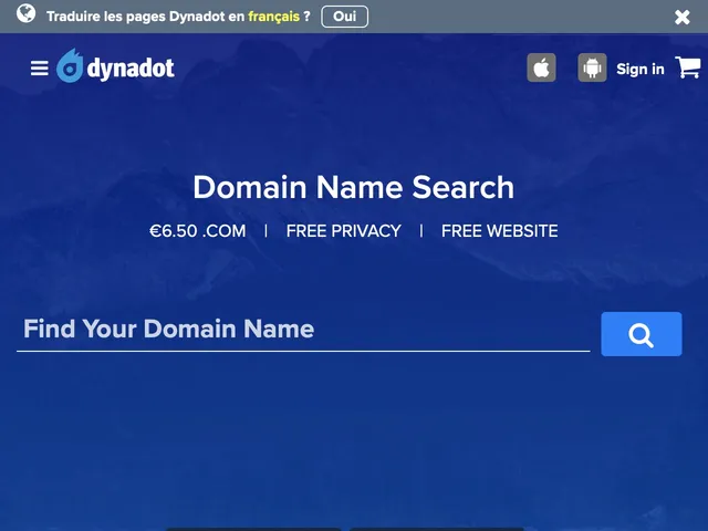 DynaDot Domain Registration Screenshot