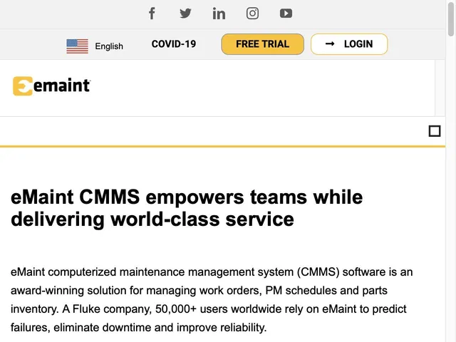 eMaint CMMS Screenshot