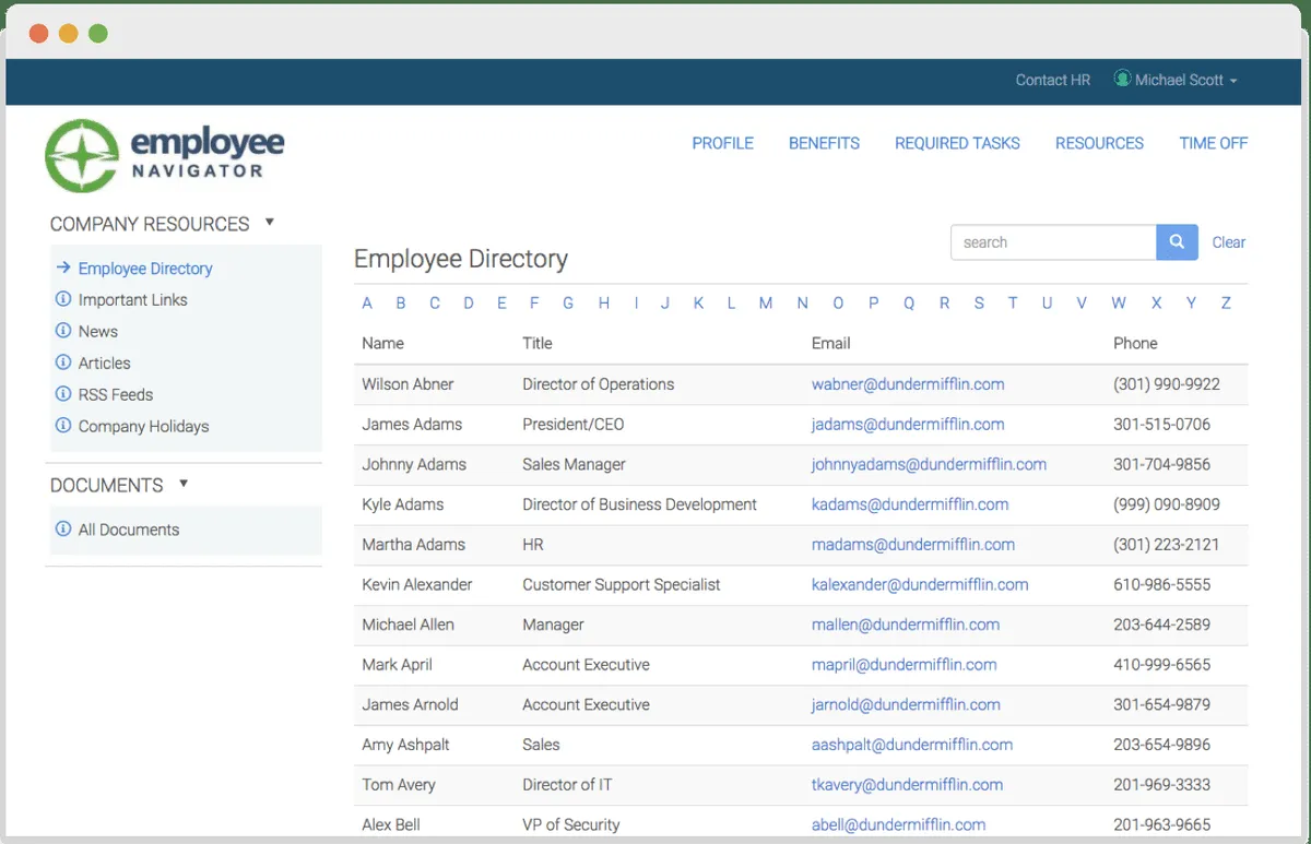 Employee Navigator Screenshot