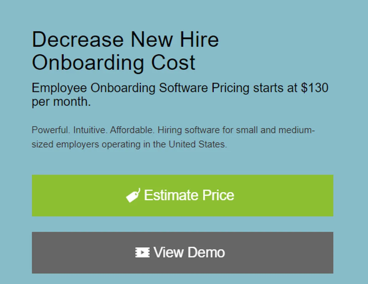 ExactHire OnboardCentric Pricing Plan