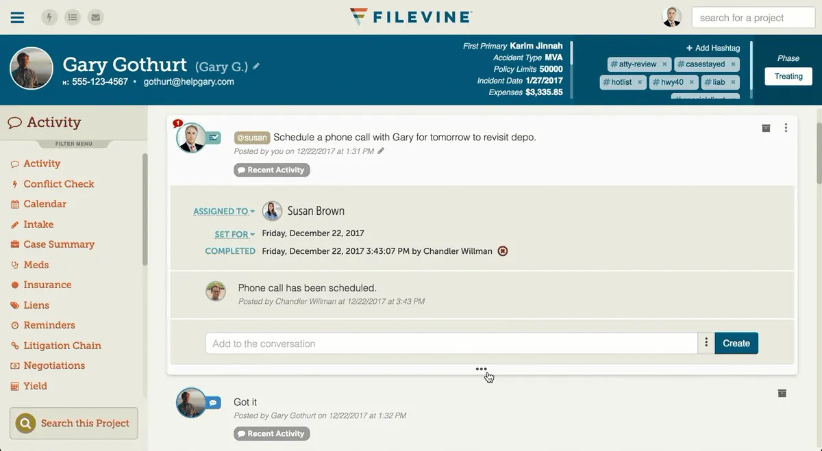 Filevine Screenshot