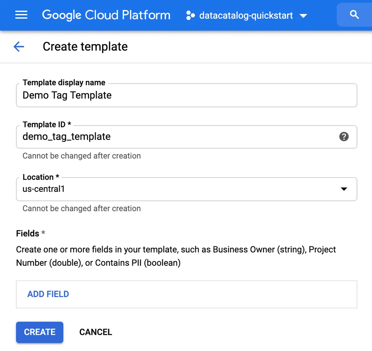Google Cloud Data Catalog Features