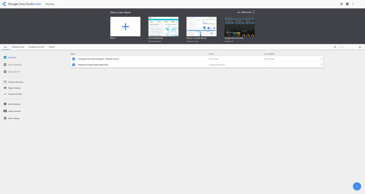 Google Data Studio Screenshot
