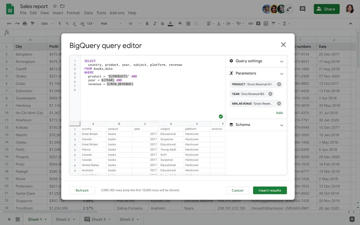 Google Sheets Features