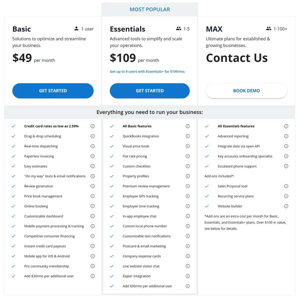 HouseCall Pro Pricing Plan