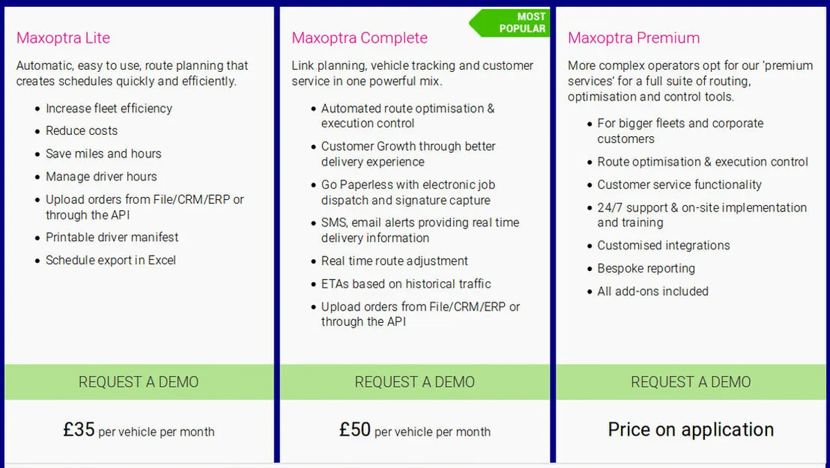 Maxoptra Pricing Plan