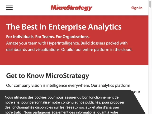 MicroStrategy Analytics Screenshot