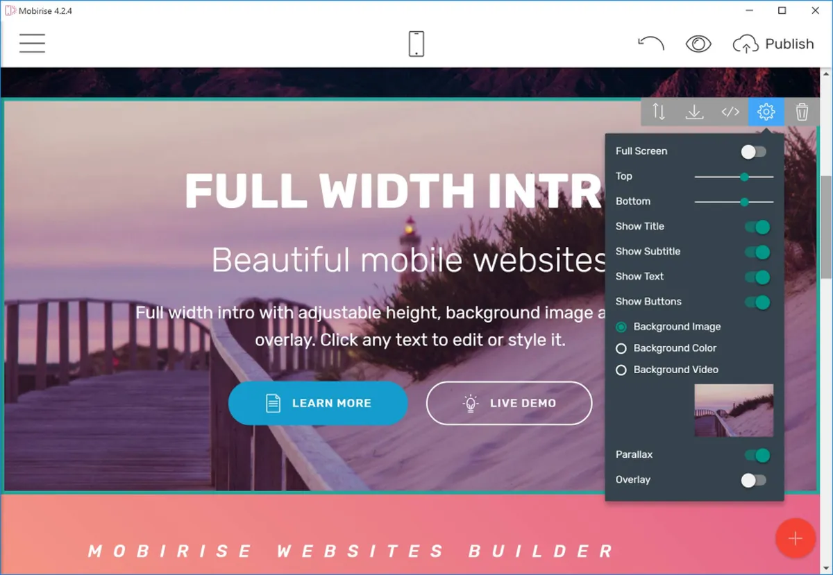 Mobirise Website Builder Features