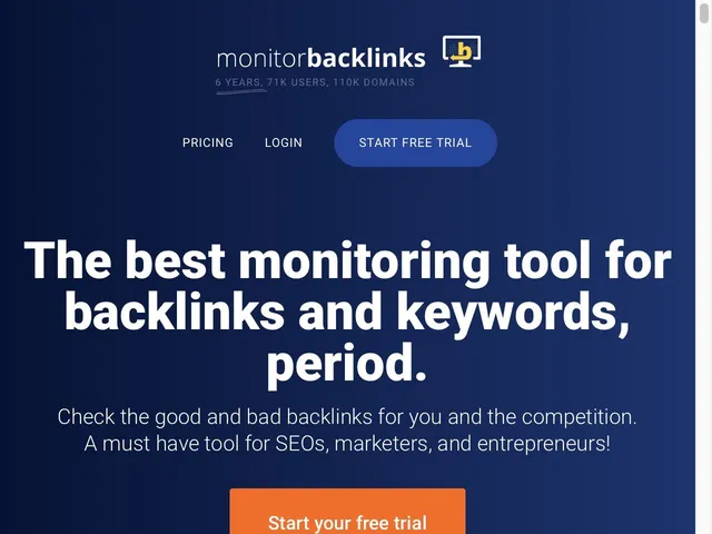 Monitor Backlinks Screenshot