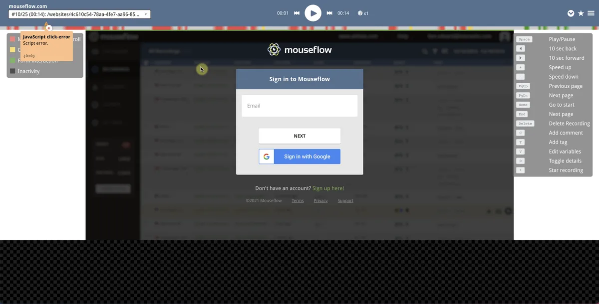 Mouseflow Screenshot