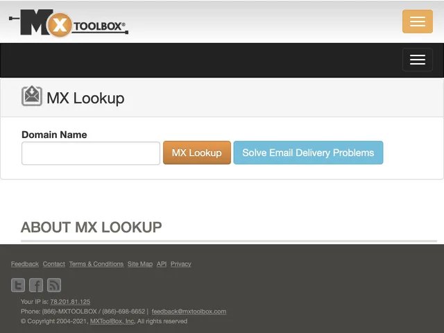 MXToolBox Screenshot