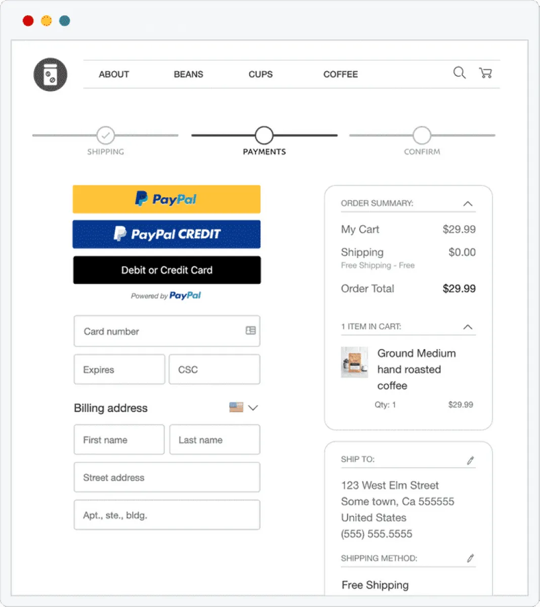 PayPal Commerce Platform Features