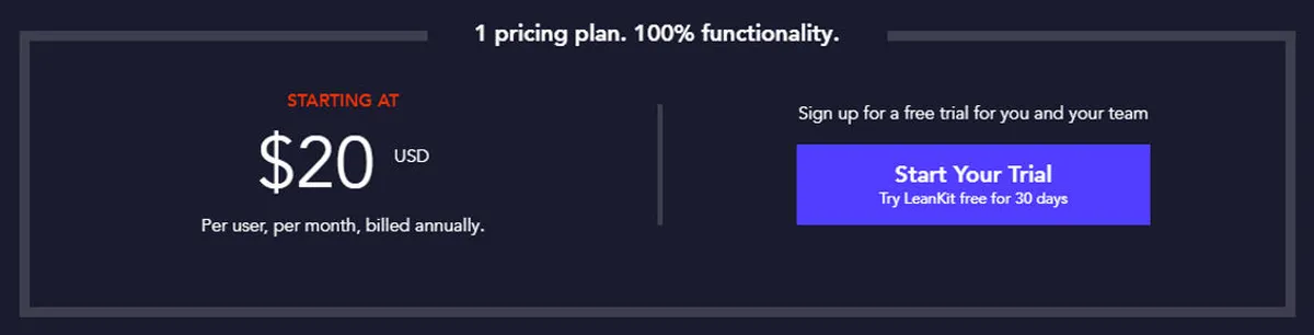 Planview LeanKit Pricing Plan