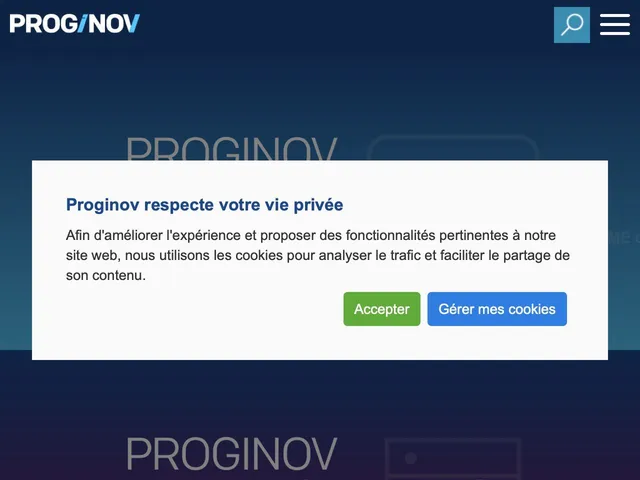 Proginov e-commerce Screenshot
