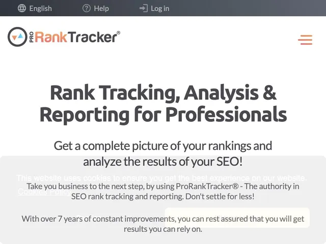 Proranktracker.com Screenshot