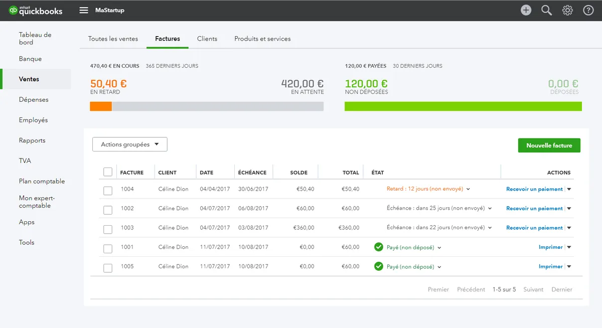 QuickBooks Facturation Review