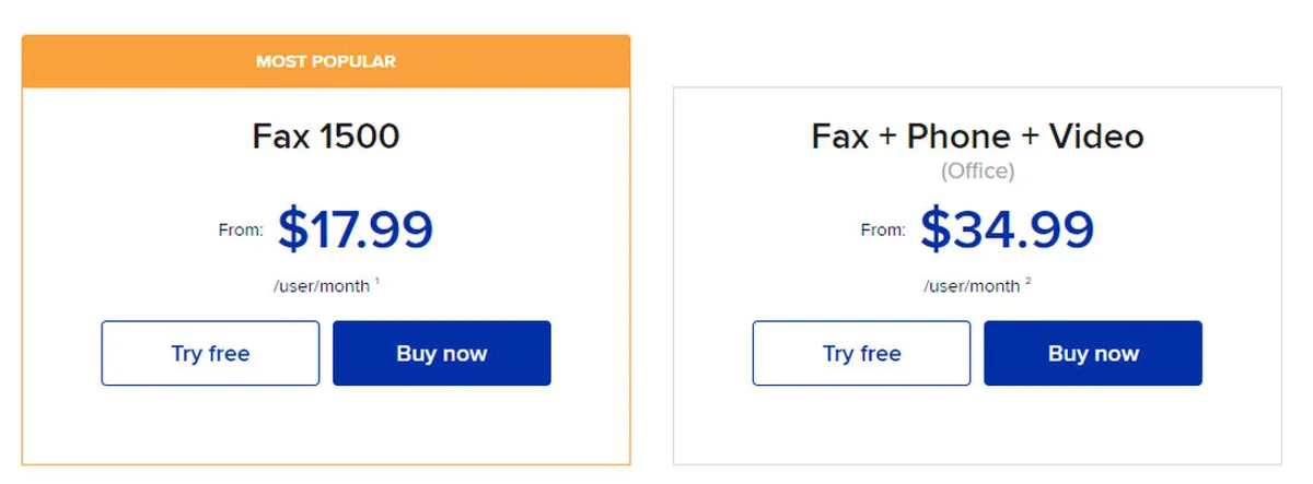 RingCentral Fax Pricing Plan