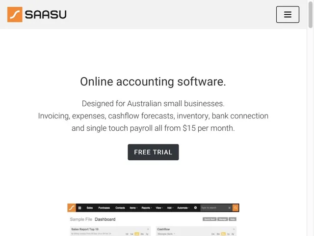 Saasu Screenshot