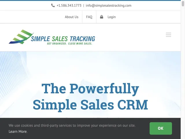 Simple Sales Tracking Screenshot