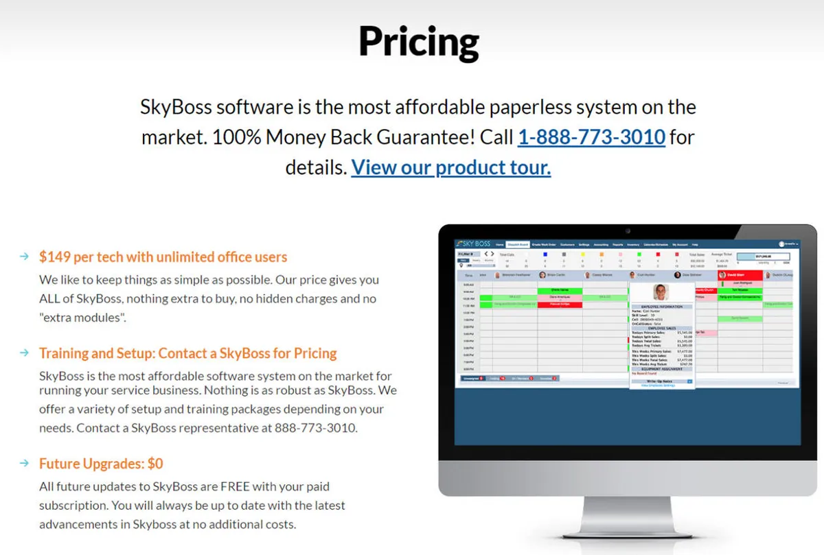 SkyBoss Pricing Plan