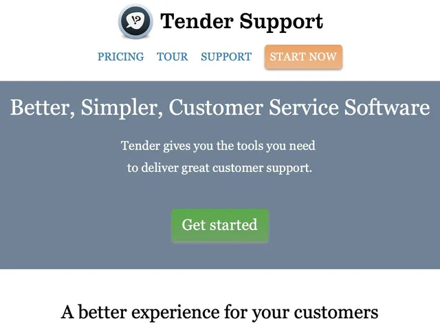 Tender Support Screenshot