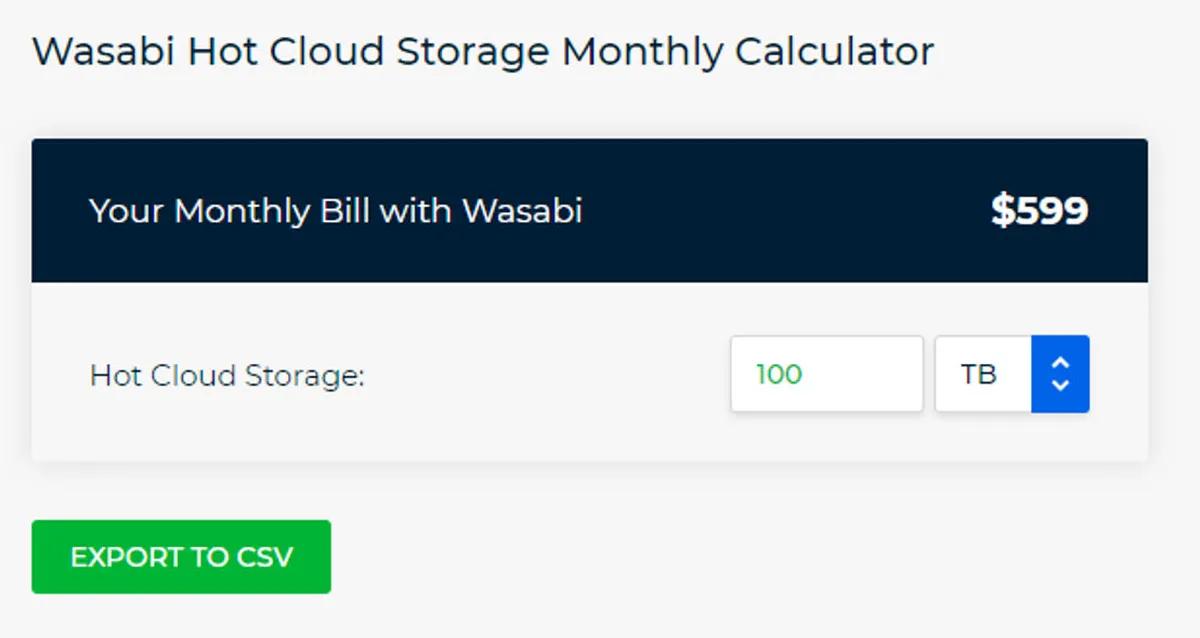 Wasabi Pricing Plan