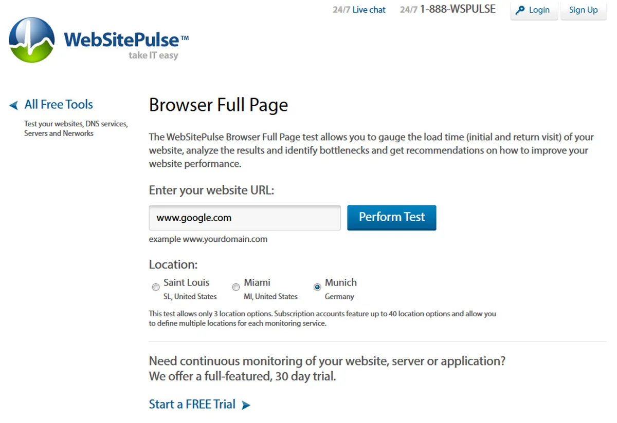 Websitepulse Features