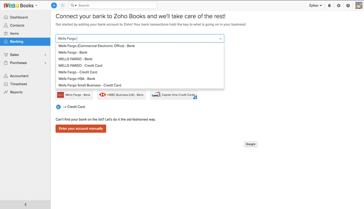 Zoho Books Features